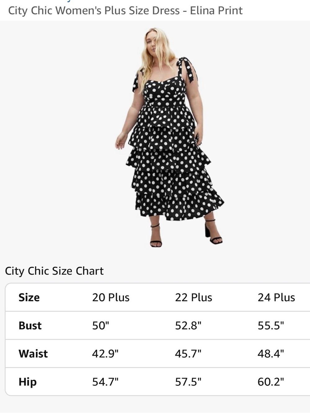 City Chic Polka Dot Tiered Midi Dress Size 20 NEW! - Picture 5 of 5